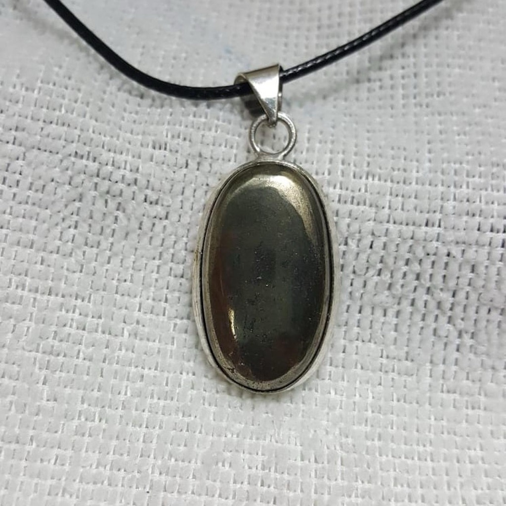 Golden Pyrite Gemstone 925 Silver Pendant Necklace 29$